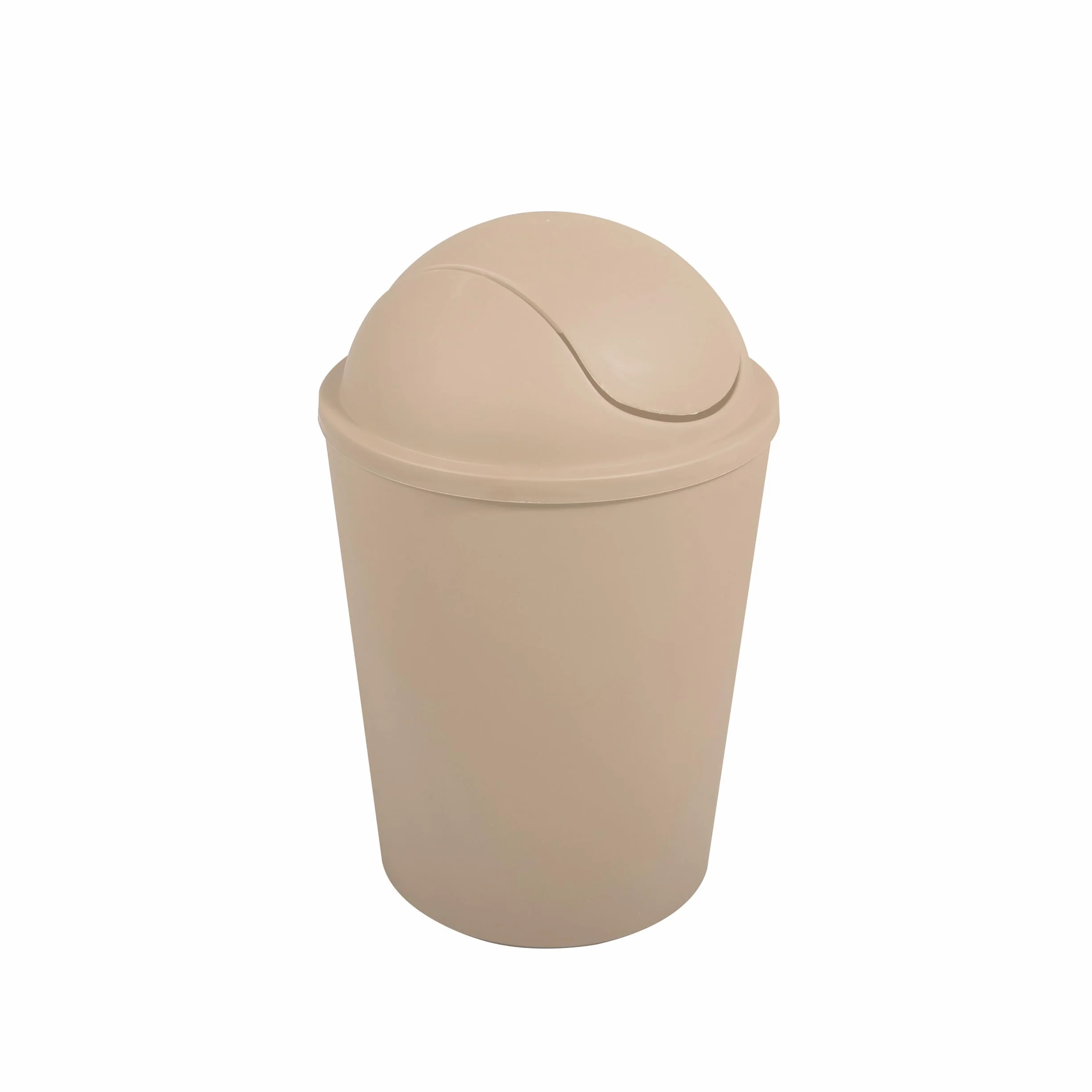 Cubo de basura MSV Ako 5,5L con tapa abatible beige