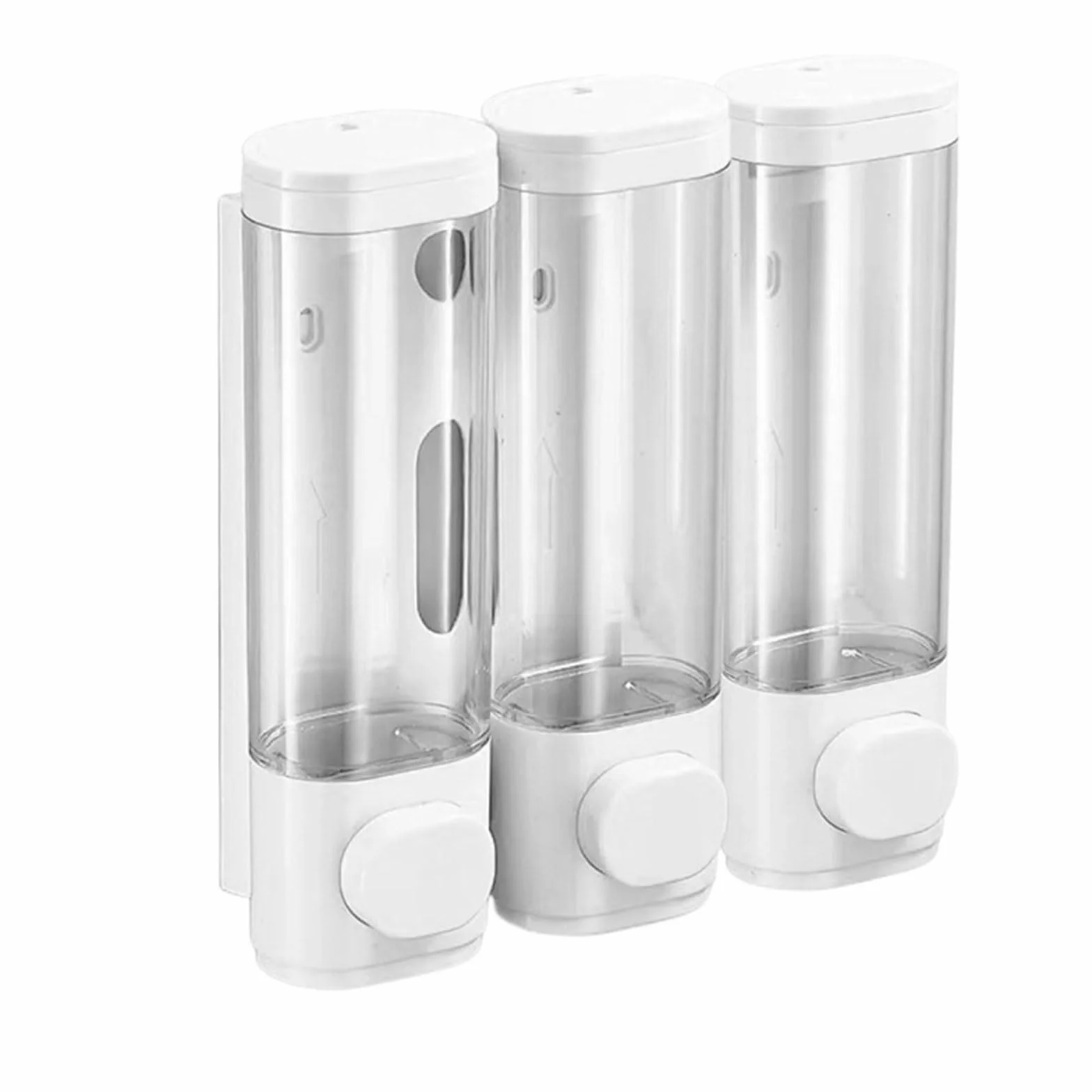 dispensador Dispensador de jabón de Pared Manual de Tipo pulsador. Dispensador de jabón de Manos Apto Compatible with hogares, hoteles y cocinas. automatico(Weiß,Triple)