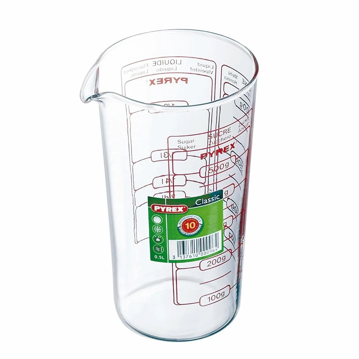 Pyrex Vaso Medidor Transparente 0,5L