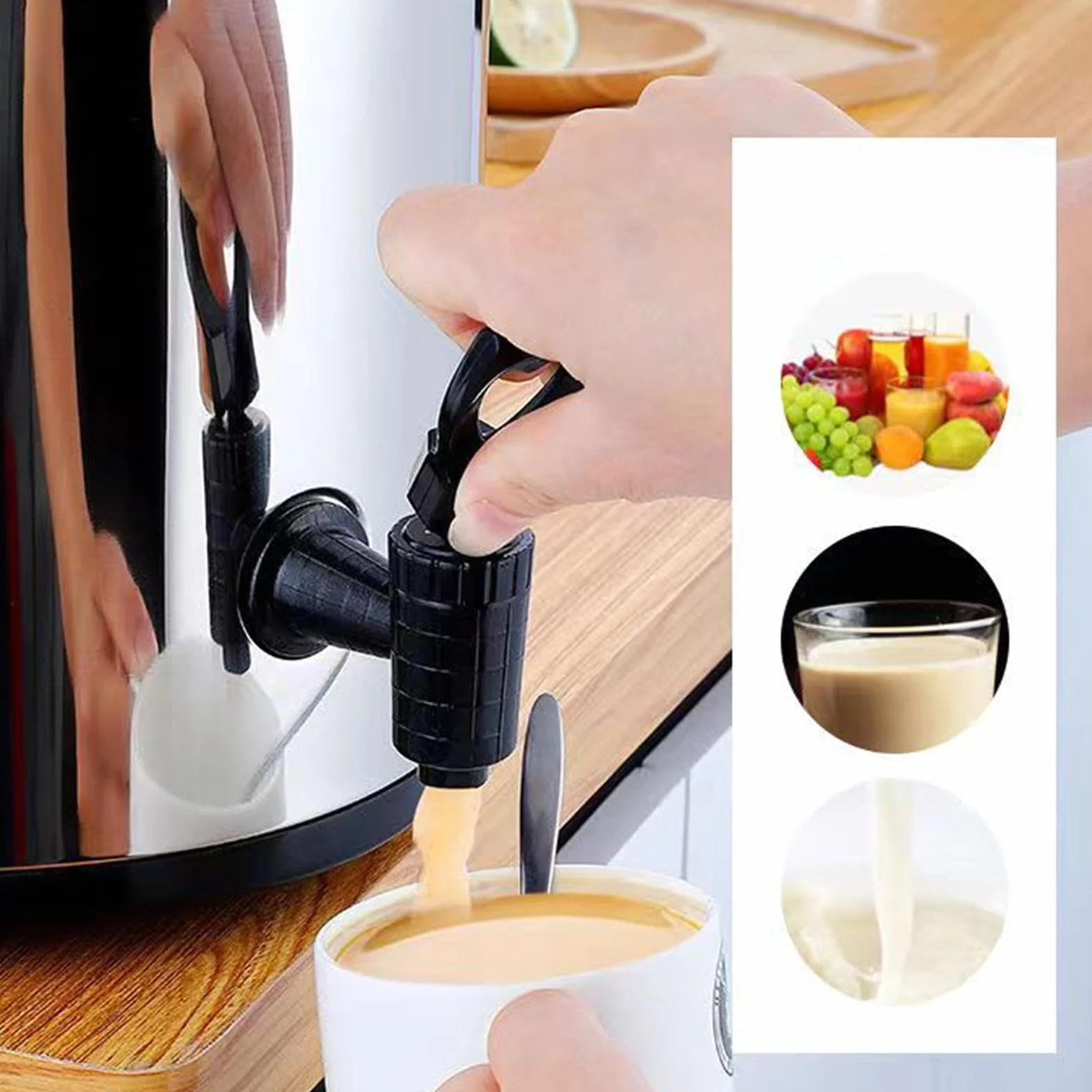 Dispensador De Bebidas | Con Grifo Y Recipiente De Doble Pared Aislante,Jarra Térmica de Acero Inoxidable de Gran Capacidad para Agua Caliente | para Zumos Té Infusión Leche Café Catering