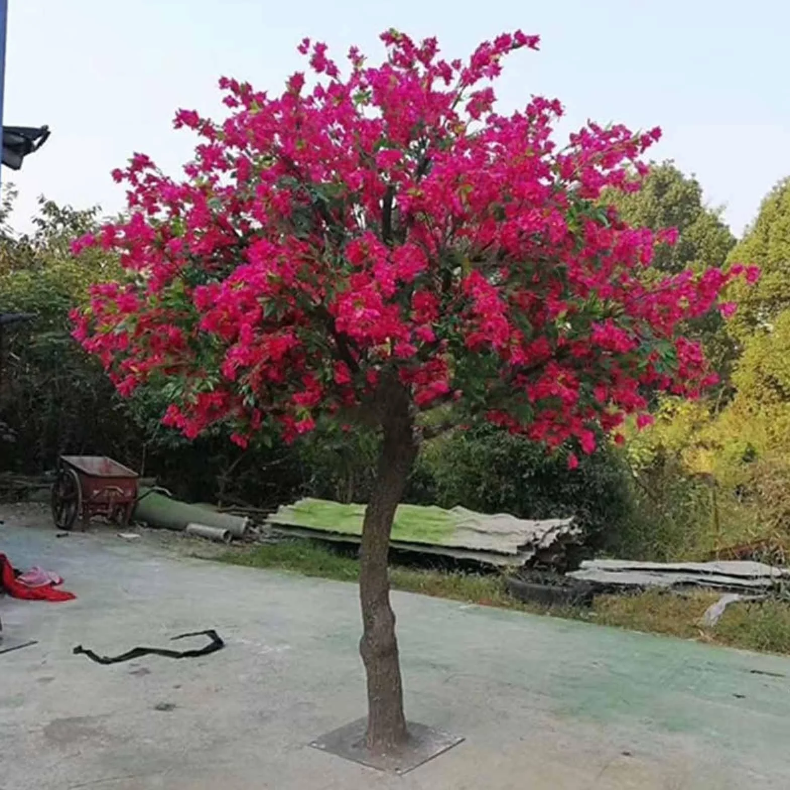Árbol de buganvilla Artificial Grande, ciruelos Artificiales, para decoración Interior y Exterior, magnífico Paisaje de simulación(1x0.5m)