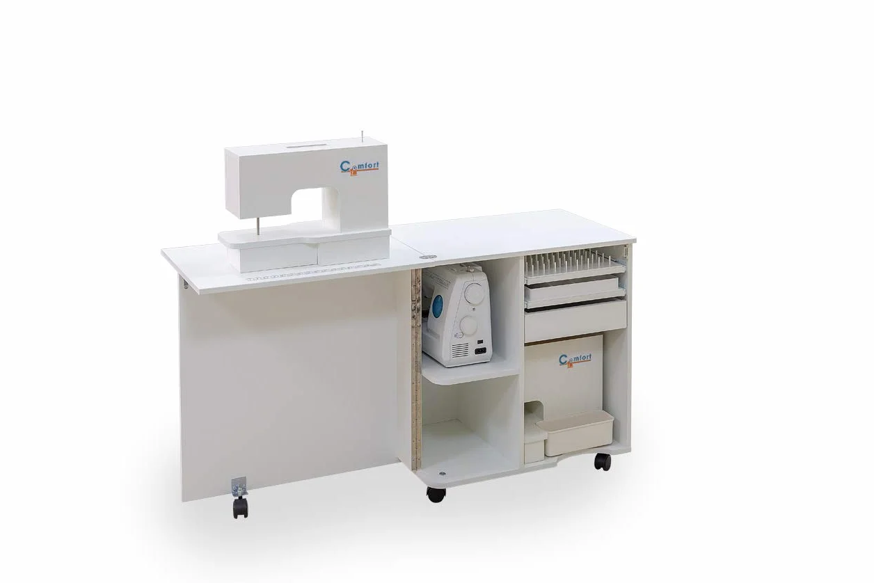 Comfort Compact | Mueble para máquina de Coser | Armario de Costura | (Premium White)