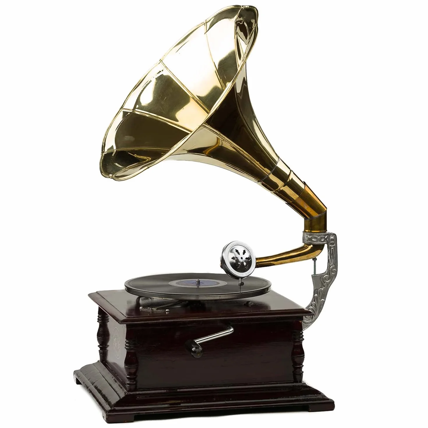 aubaho Gramófono Estilo Antiguo con bocina - para Discos de 78 RPM