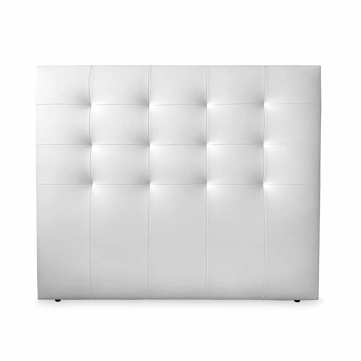 DUÉRMETE ONLINE Cabecero París Acolchado, Tapizado en Polipiel de Alta Gama, Blanco, 160 x 120 cm (Cama 150)