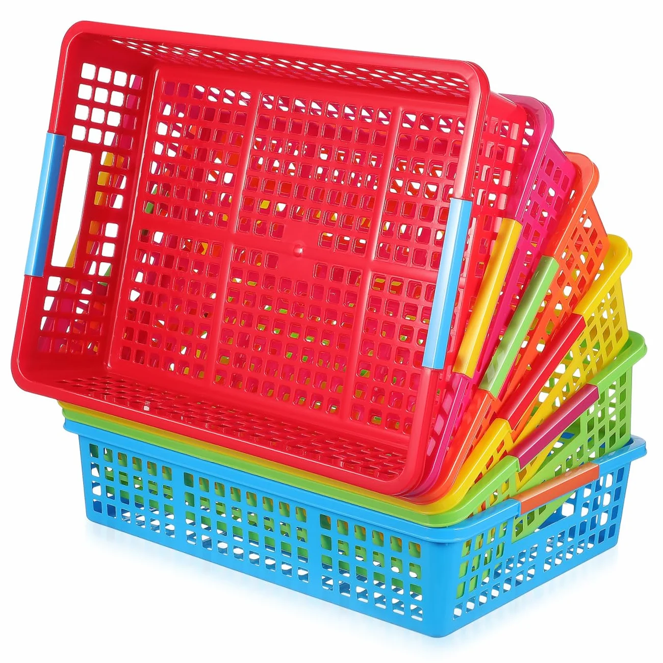 PRETYZOOM 6 Piezas Cestas de Almacenamiento Apilables de Plástico Organizador Multifuncional