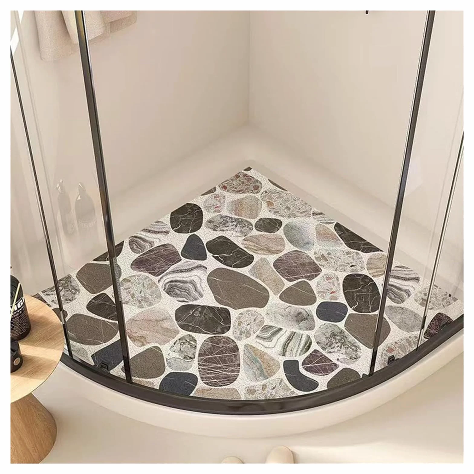 Alfombrilla de baño, alfombrilla de ducha de esquina, alfombrillas de baño curvas for ducha interior, alfombrilla de baño con sector de lufa, alfombrilla antideslizante for el suelo del baño, alfombri