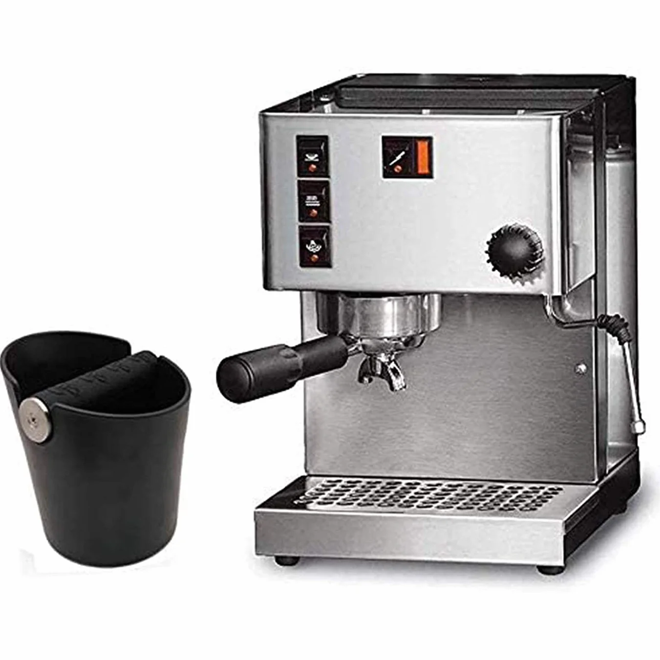 Ideal Swan Coffee Knock Box Posos Cafe Caja Barista Absorbente Golpes Barra Metal Extraíble Base Antideslizante Negro