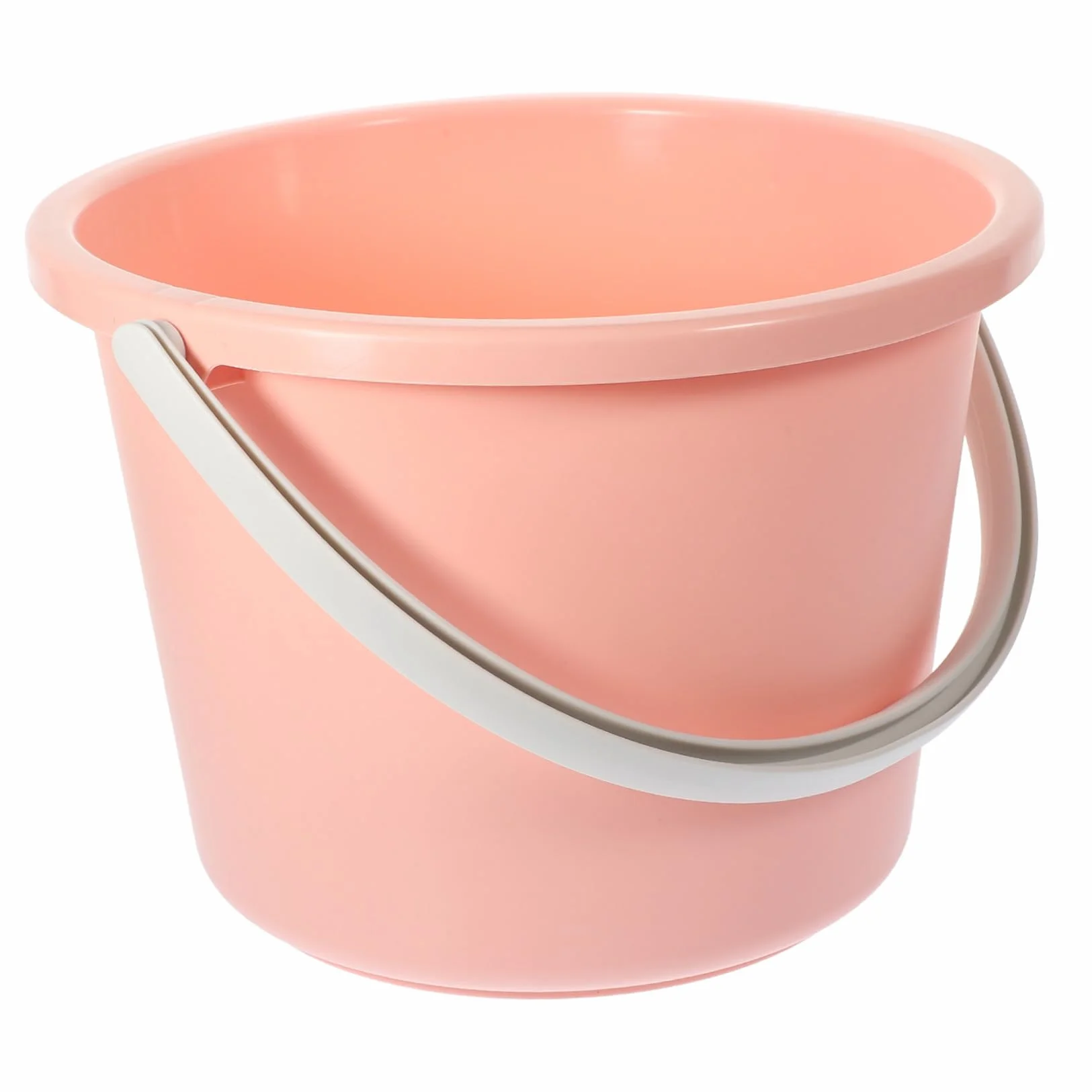 Cubo Plástico Portátil con Asa Antideslizante Capacidad Media para Agua y Lavandería Multifuncional para Hogar Lavado y Almacenamiento Color Rosa
