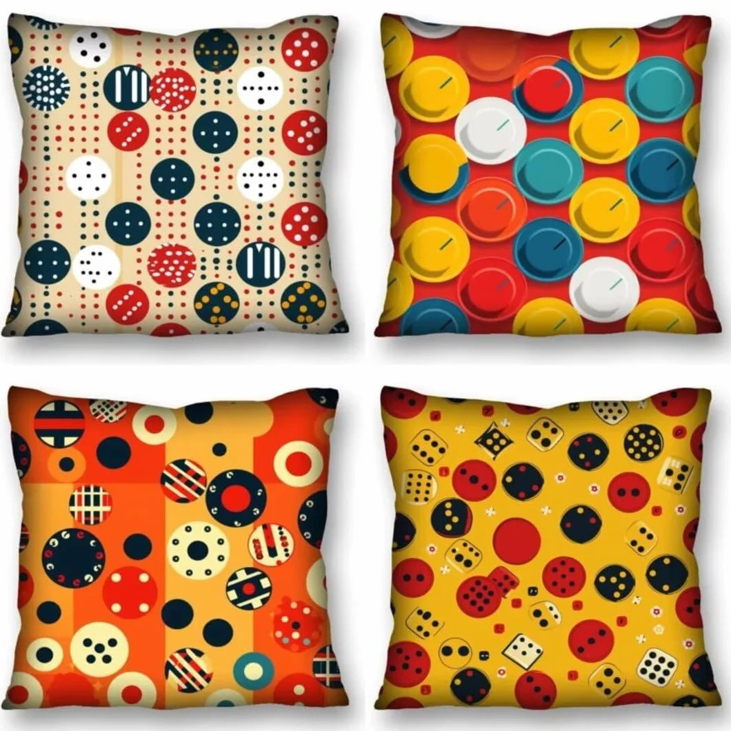 Juego de 4 Fundas de Cojines 70x70 cm Cojines abstracto redondo Funda Cojin Cuadrados de Lino Fundas Cojines Sofá Cojines Decorativos para Salón Sofá Dormitorio Coche Jardín Decoración del Hogar