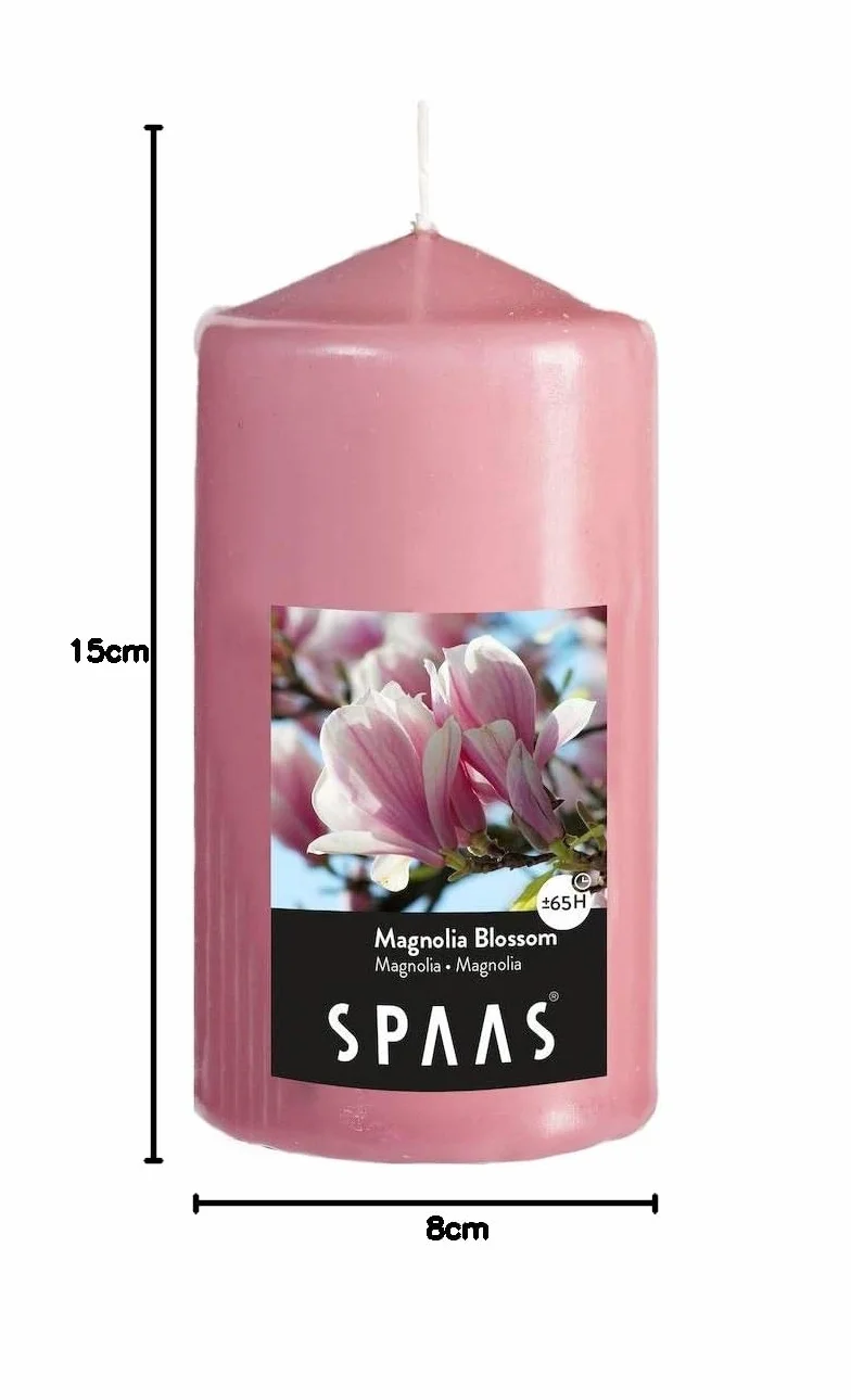 SPAAS Vela Pilar Cilindro 80/150 mm ± 65 Horas Magnolia Blossom
