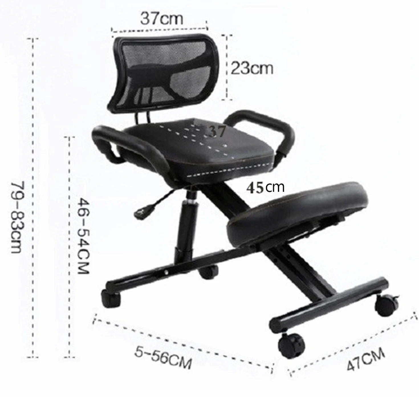 Silla de Rodillas Ajustable en Altura Taburete de Rodillas Ergonómica con Ruedas y Respaldo Sillas Ergonomicas Oficina para Alivia la Fatiga del Cuello y Las Piernas