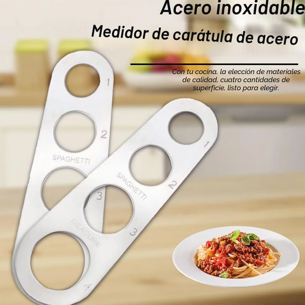 Medidor de Espaguetis Acero Inoxidable 4 Orificios Herramienta de Cocina