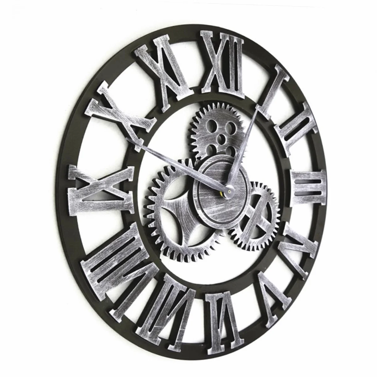 Ciieeo Reloj de Pared Decorativo de Estilo Industrial Retro Batería para Salas de Estar Cocinas Oficinas Diseño de Engranajes para Decoración de Pared