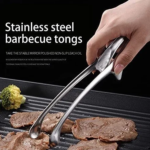 Pinzas de acero inoxidable para barbacoas japonesas y coreanas, perfectas para cocinar y cocinar a la parrilla, resistentes al calor, para servir y cocinar fácilmente