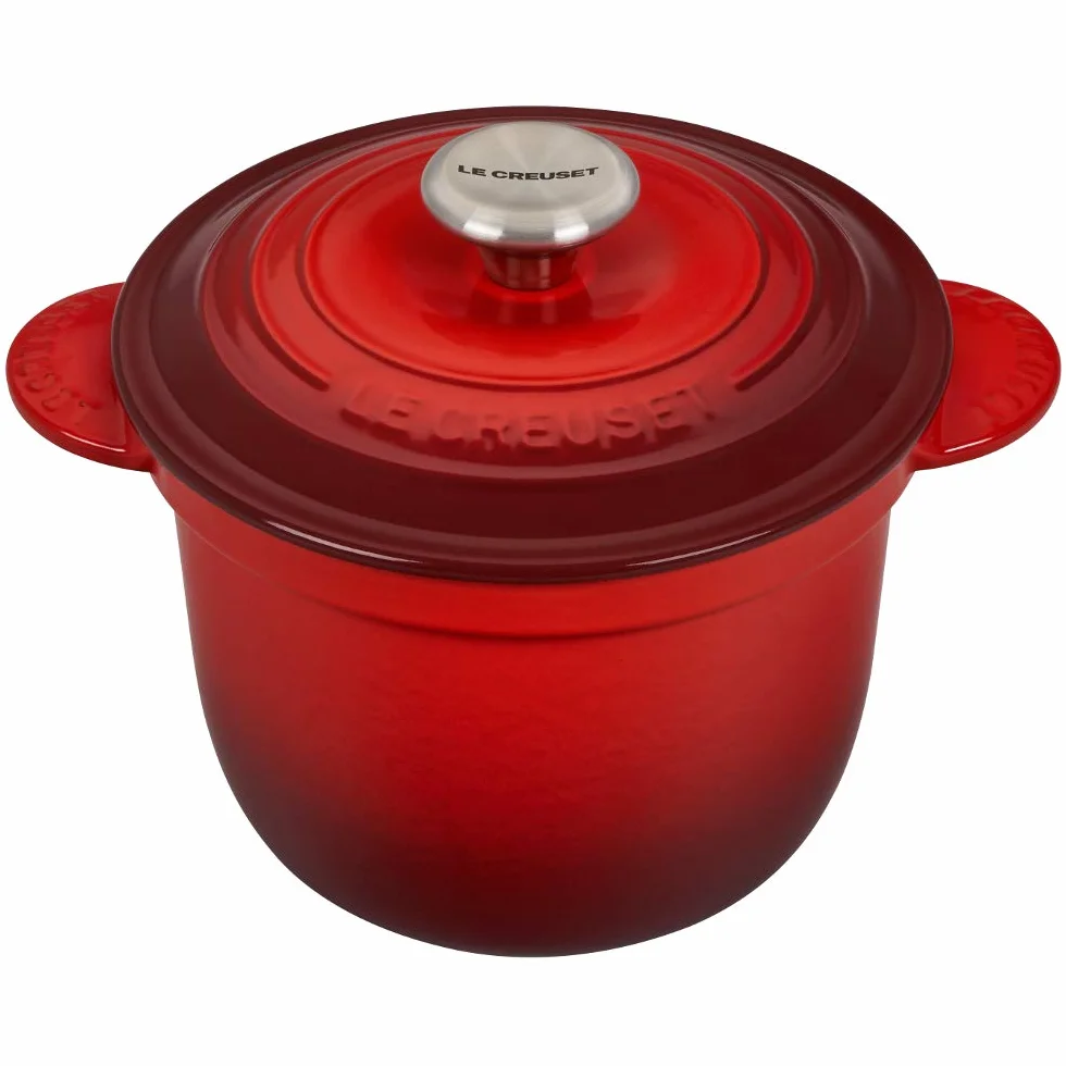 Le Creuset Cocotte Every de hierro fundido con tapa interior de cerámica de gres, 18 cm, 2 litros, Cereza, 41110180600460