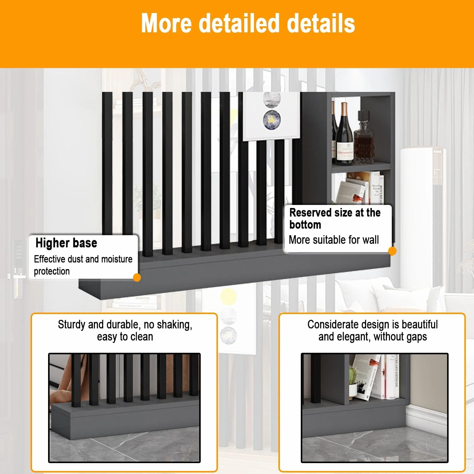 Columna de Pantalla divisoria Independiente para Entrada y Pasillo, Separador de ambientes con estantes para privacidad, Divisor de habitación del Suelo al Techo(A,140cm/55.1in)