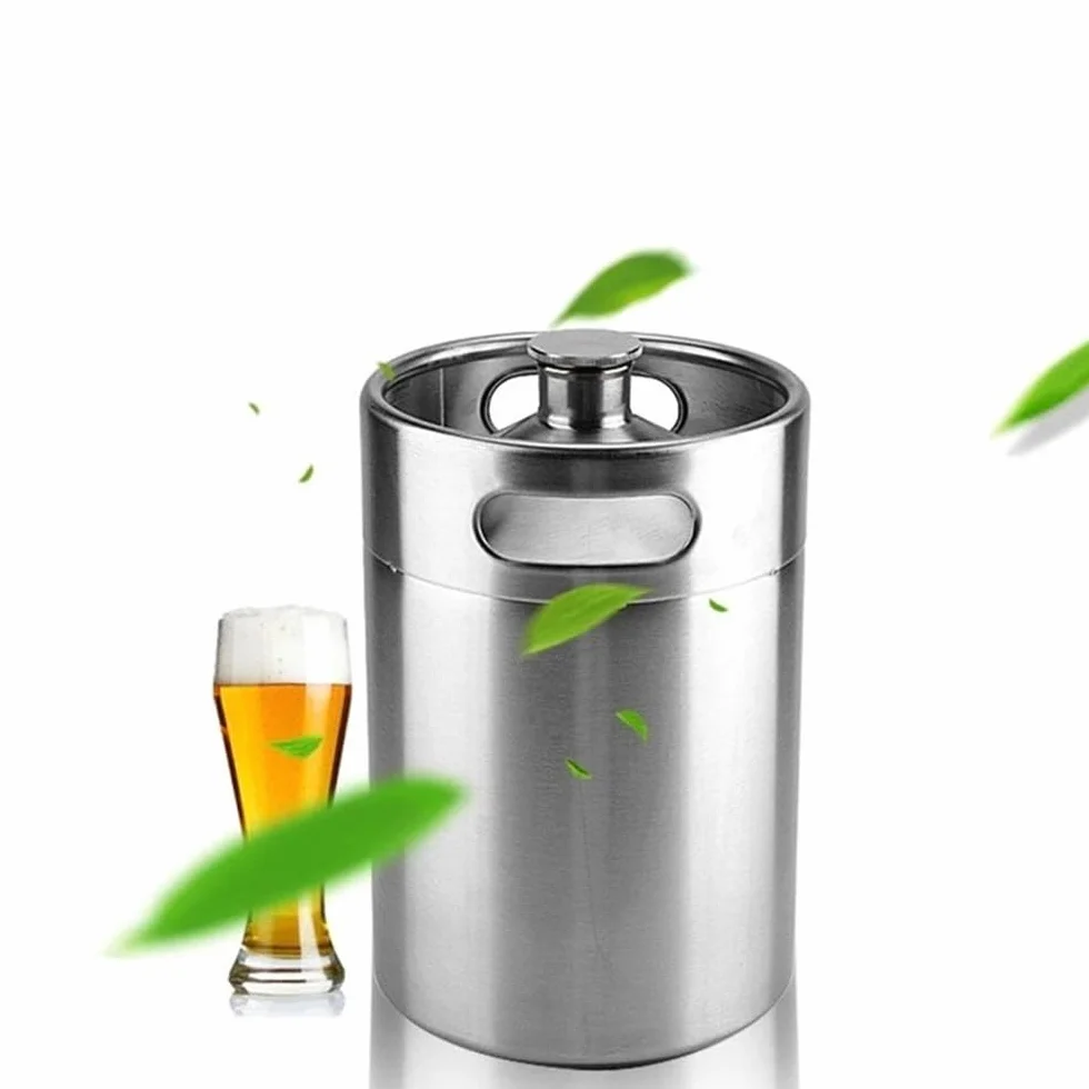 Cerveza elaborada Kit Cerveza Barril de Cerveza de 2 l/4 l/5 l con Asas Dobles para Hacer en el hogar Utensilios para la Cena de Camping(2L)