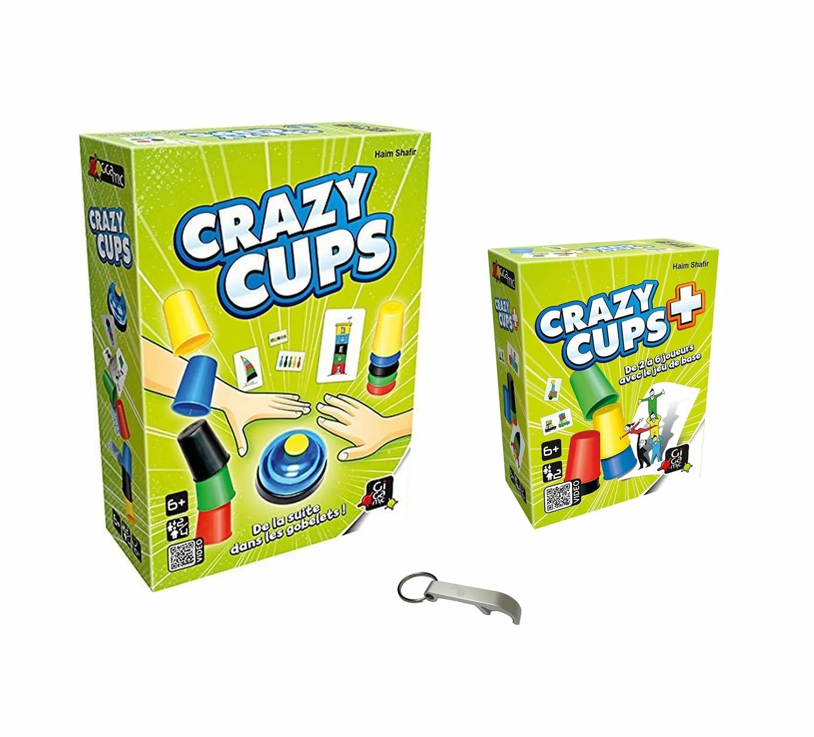 Juego de Tazas locas + Loco Tazas + 1 abrebotellas Blumie (Crazy Cups + Extensión)