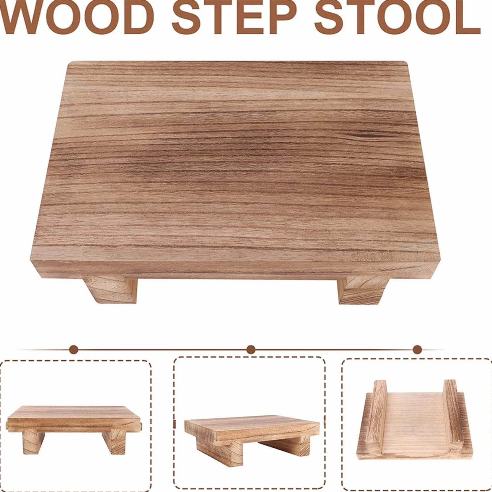 Taburete de madera resistente para adultos, cama alta, cocina, baño y armario, taburete para un alcance seguro y cómodo, perfecto para uso doméstico