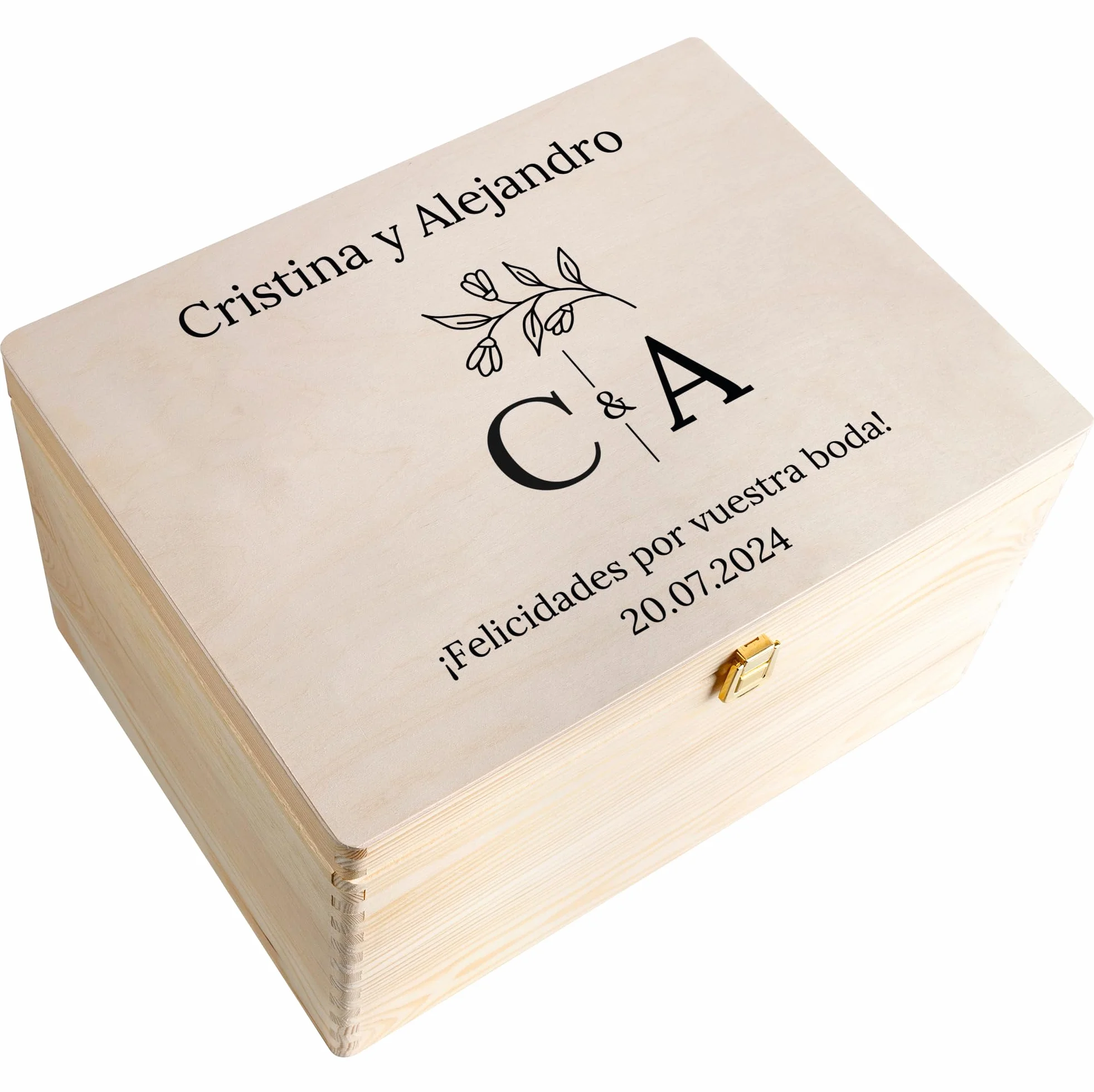 Creative DECO Personalizado Caja de Regalos Originales para los Novios Boda | Regalo | Caja Madera de Recuerdos Especiales Personalizada | Personalizadas Personalizados | Parejas Aniversario Matrimonio