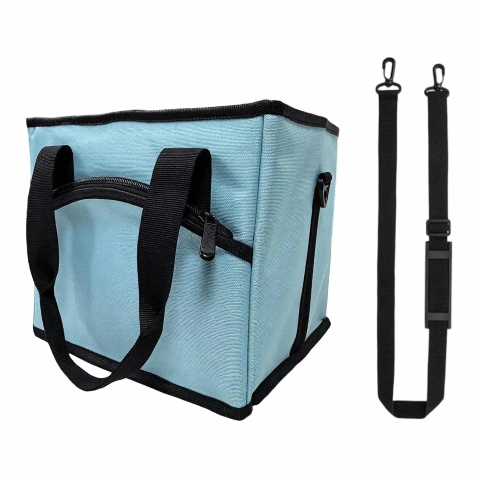 Bolsa isotérmica para Bebidas, portabotellas Resistente al Agua con Bolsillo Frontal y 4 Compartimentos para Transporte en Coche, Camping y Entrega, Azul