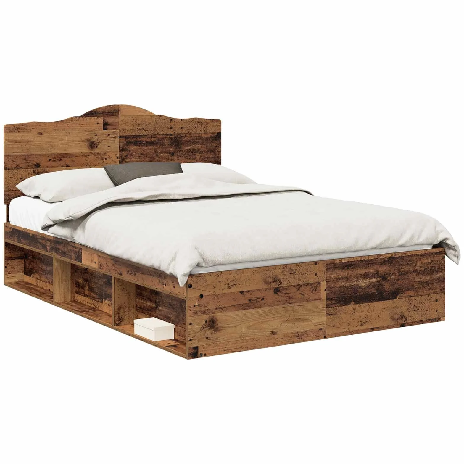 vidaXL Estructura de Cama con cabecera Madera Vieja 140 x 190 cm