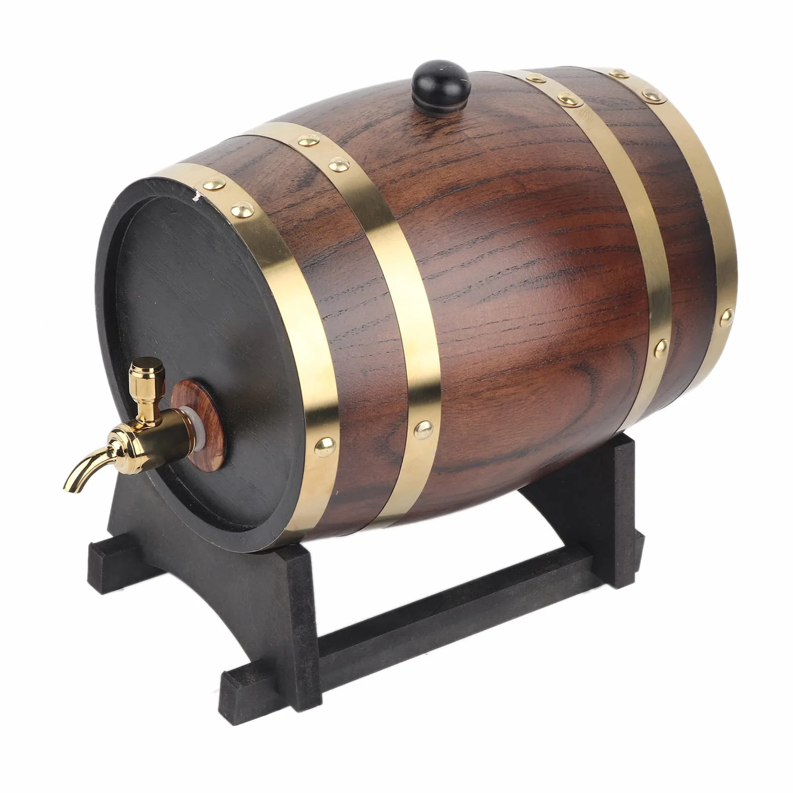 Envejecimiento de roble, 3 litros estilo retro madera de roble vino tinto brandy whisky barril barril barril contenedor con grifo