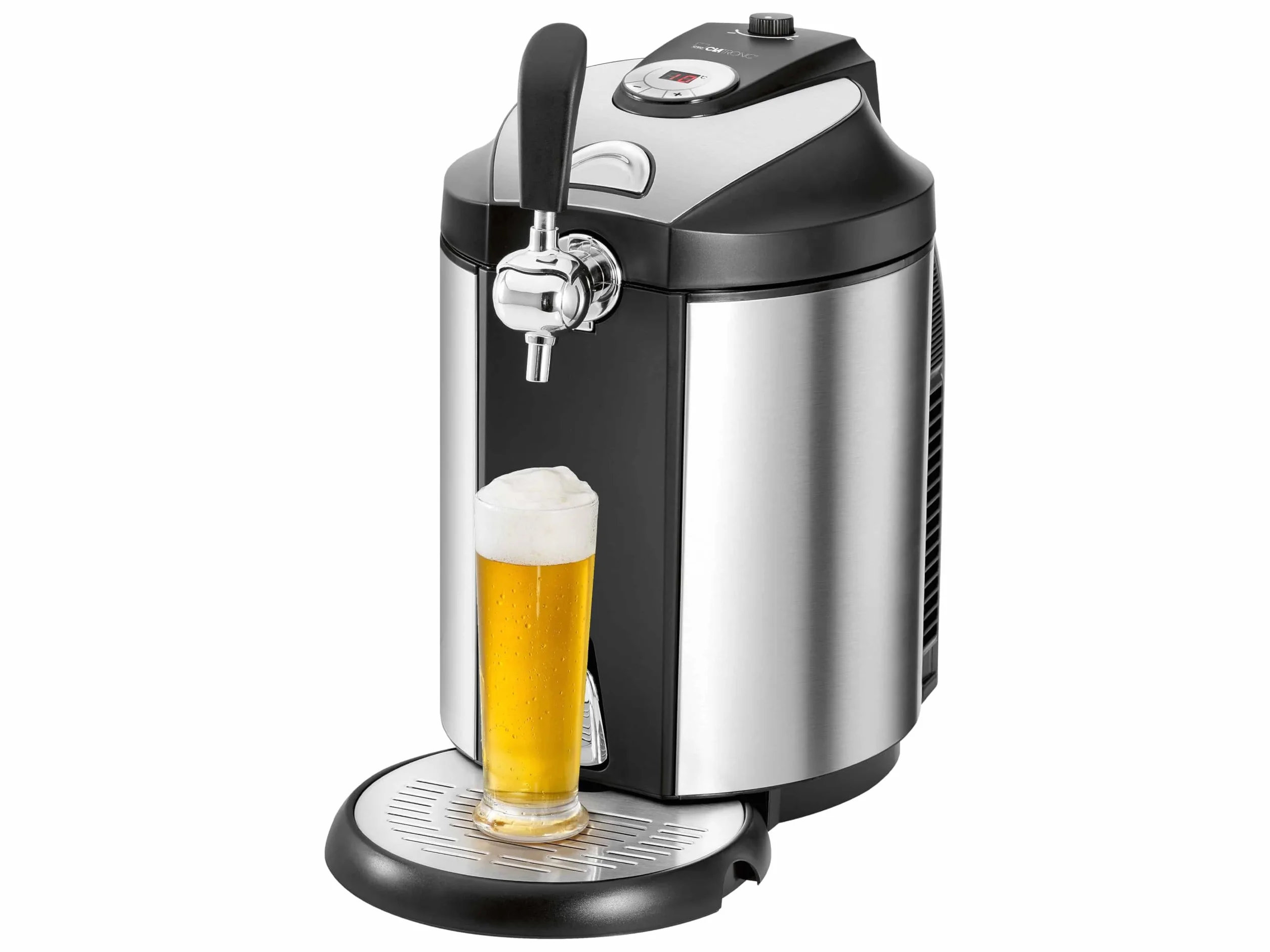 Dispensador de cerveza Clatronic | Barriles de 5 litros | Con refrigeración de 2 °C a 12 °C | Dispensador | Incluye 3 cartuchos de CO2 | Regulación de temperatura | BZ 3740