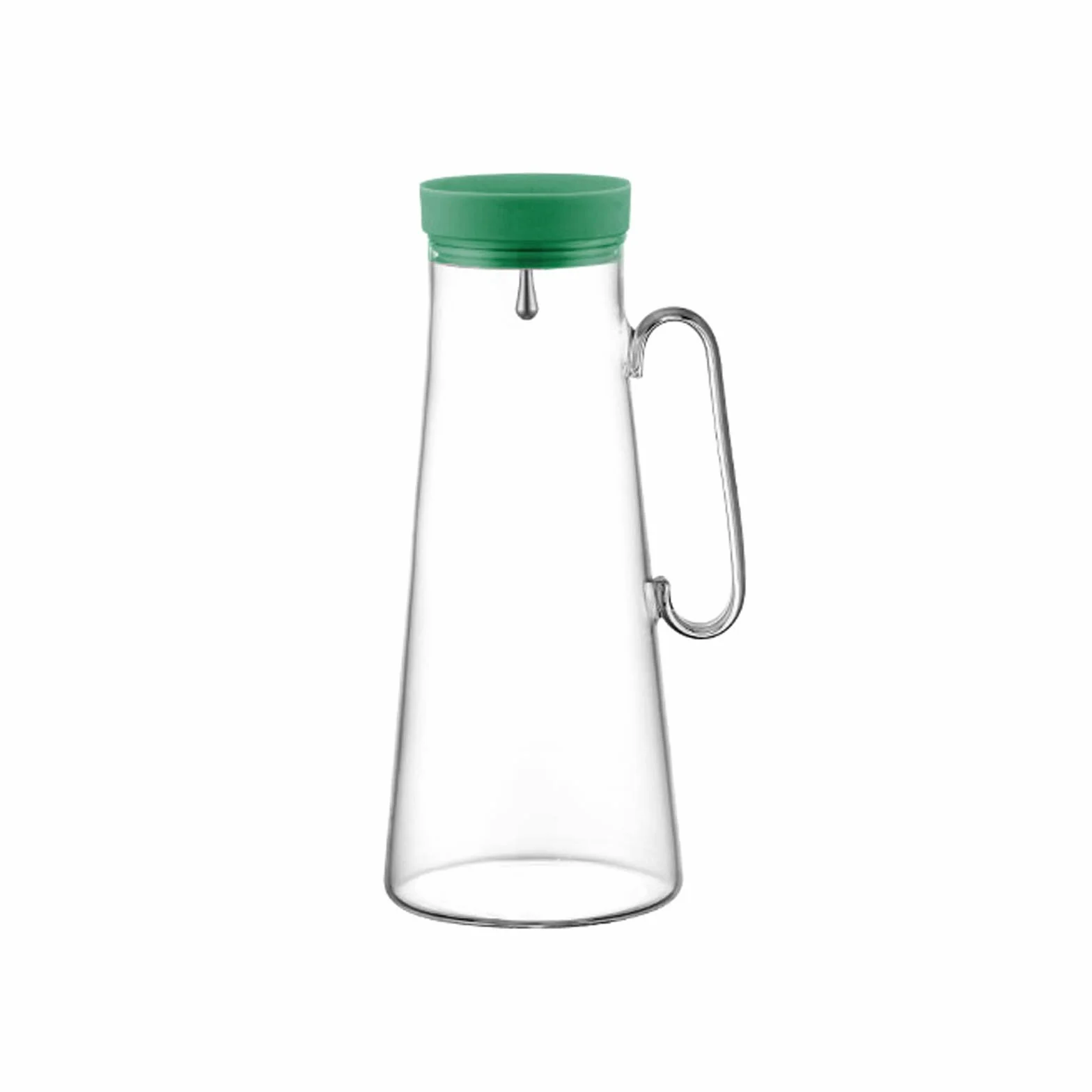 Jarra de Vidrio Jarra de Agua Jarra de Vidrio con Tapa de Silicona Tetera de Vidrio Resistente al Calor Práctica Tapa de Filtro de Acero Inoxidable (Verde)