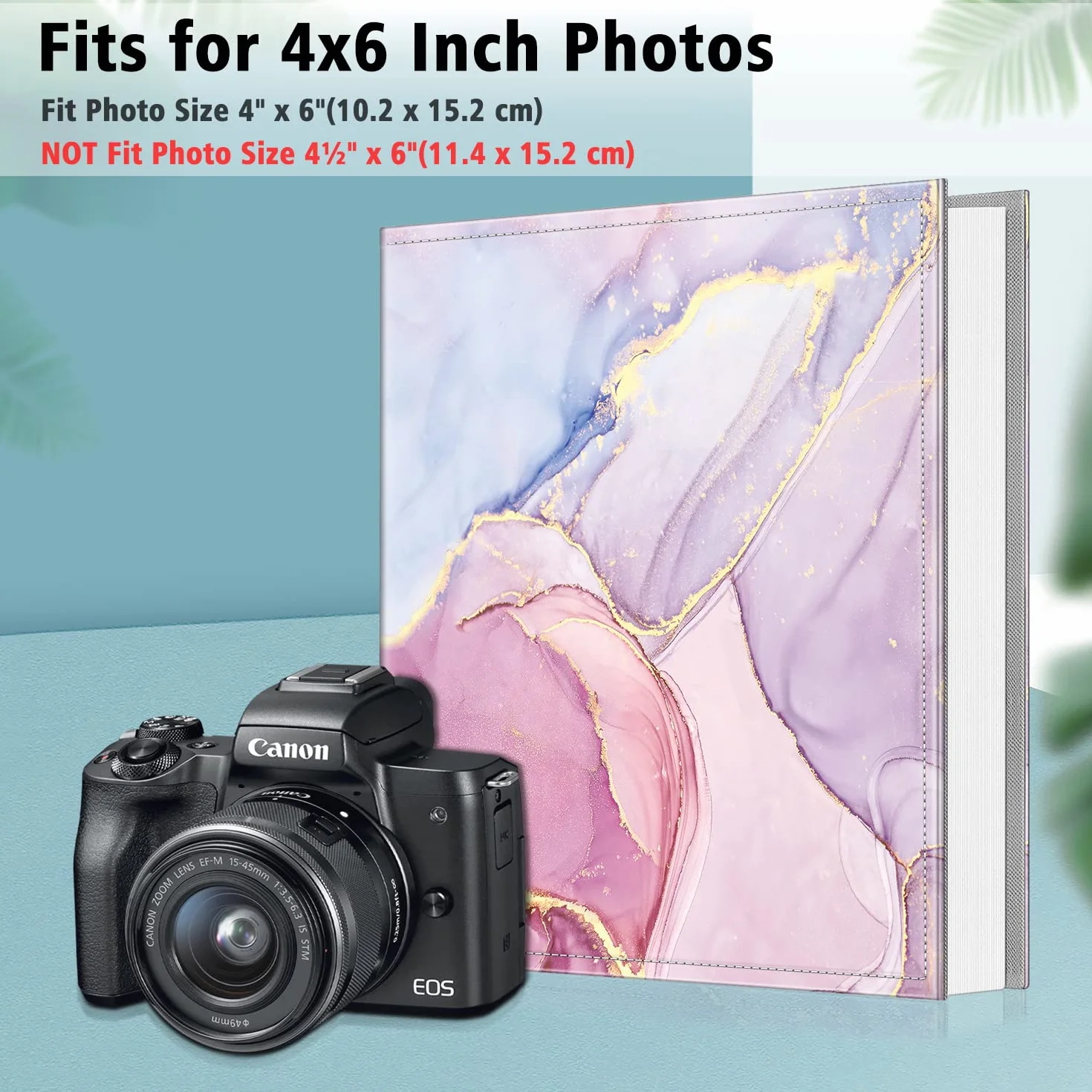 Fintie Álbum de fotos de 4 x 6 pulgadas, 300 bolsillos de gran capacidad, piel vegana de alta calidad, funda para libro de fotos familiar, boda, aniversario, bebé, vacaciones, mármol de ensueño