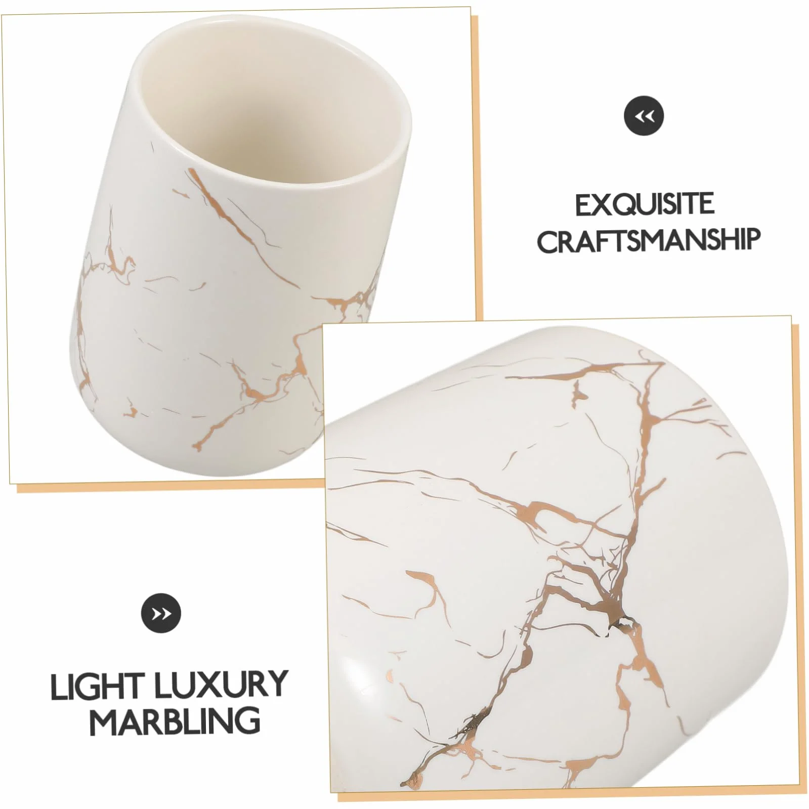 Cabilock Vaso Resistente Diseño para Cepillos de Blanco Dientes de Cerámica Moderno para Baño Accesorios de Baño Decorativos y Adecuado Doméstico