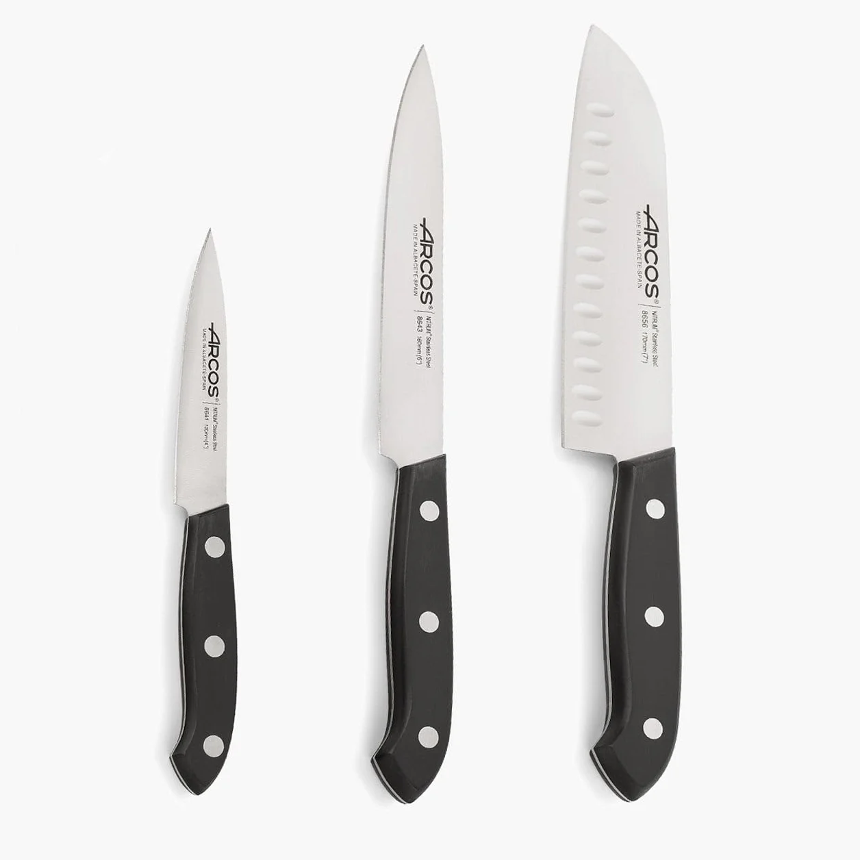 Arcos Bolonia Set 3 Cuchillos de Cocina Acero Inoxidable Nitrum