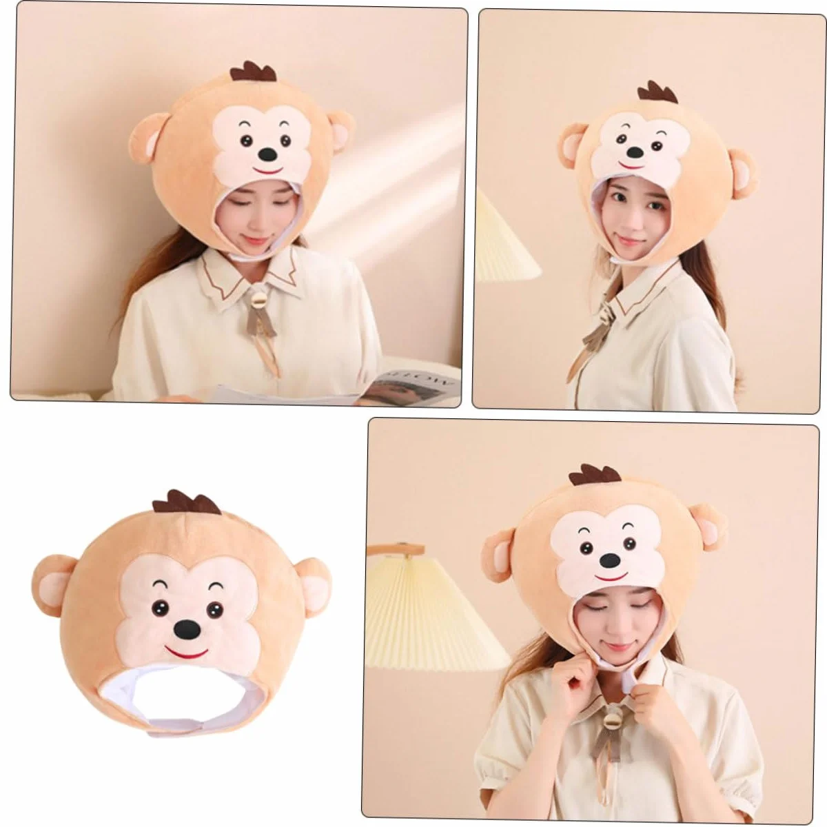 Cabilock Sombrero De Peluche Cabeza De Mono Accesorio Divertido Para Cosplay Fiesta y Disfraz Sombrero De Para Eventos De Fiesta