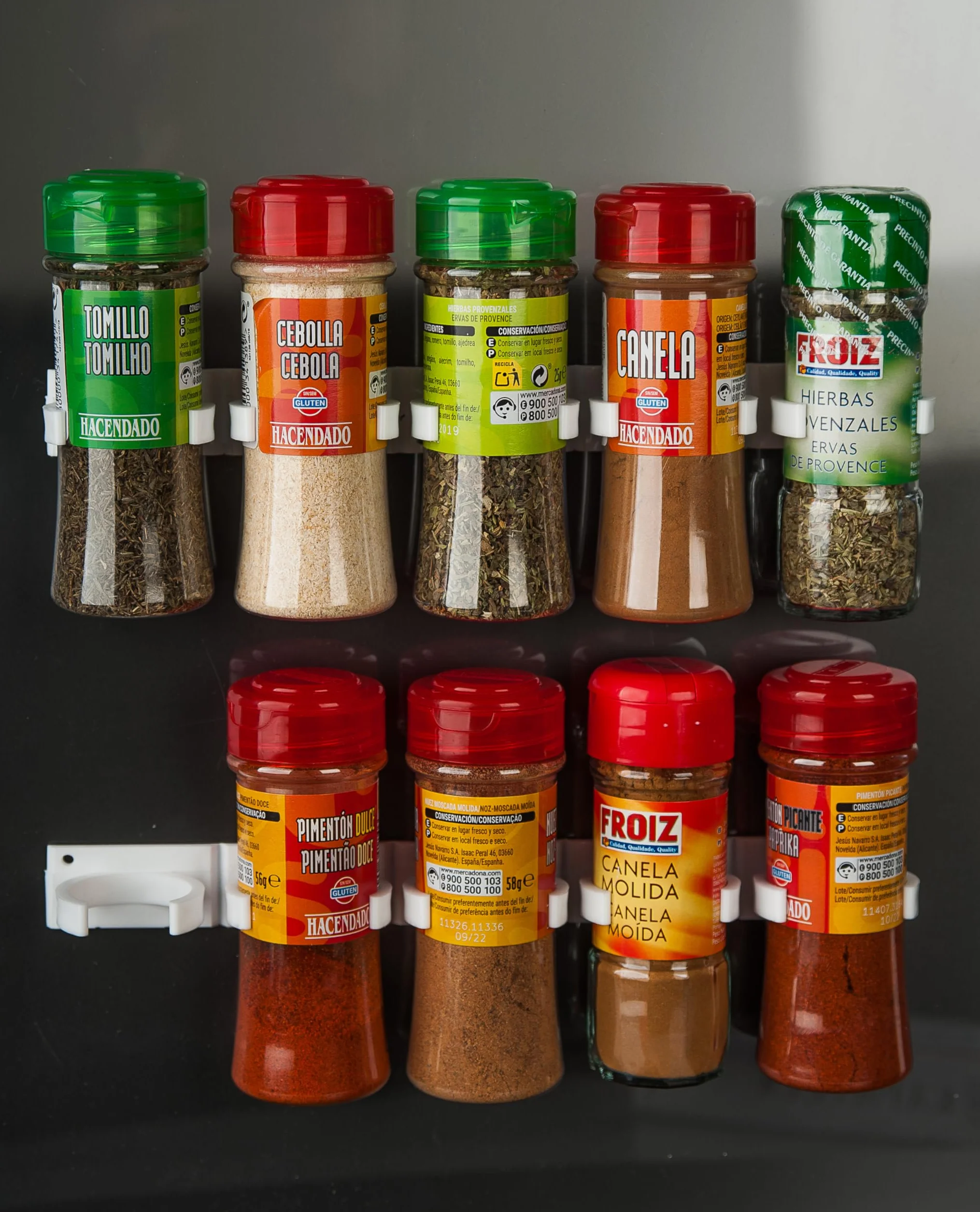 Especieros para cocina, Organizador de pared, Soporte botes especias estantería, Codimentero 20 botes