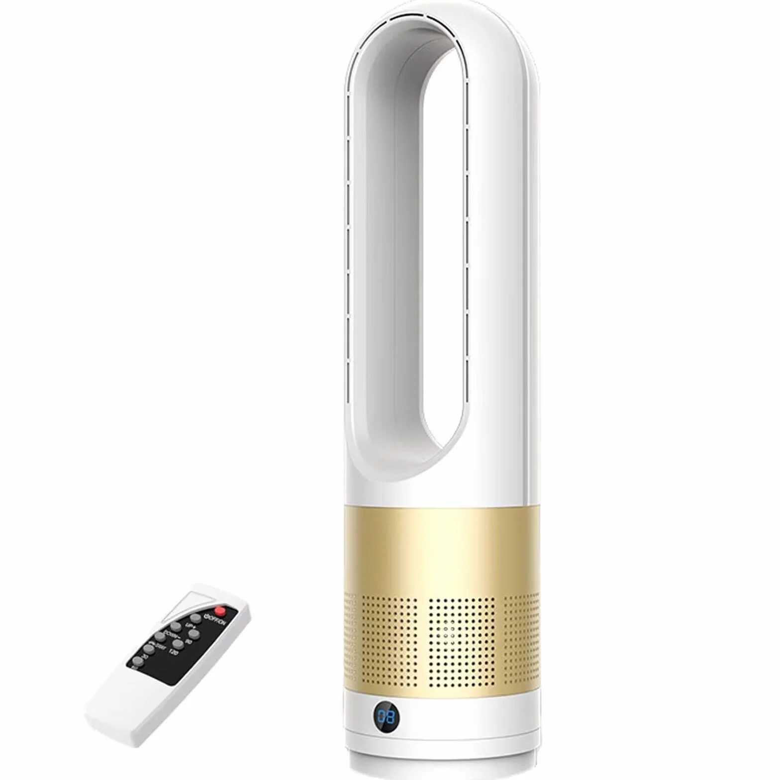 Genérico Ventilador de refrigeración 18 pulgadas para hogar,ventilador de mesa,viento 8 velocidades,temporizador 8 horas,ventilador de torre oscilante 80°,silencioso