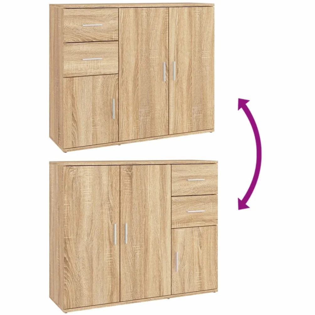 vidaXL Aparador Roble Sonoma 91x29,5x75 cm