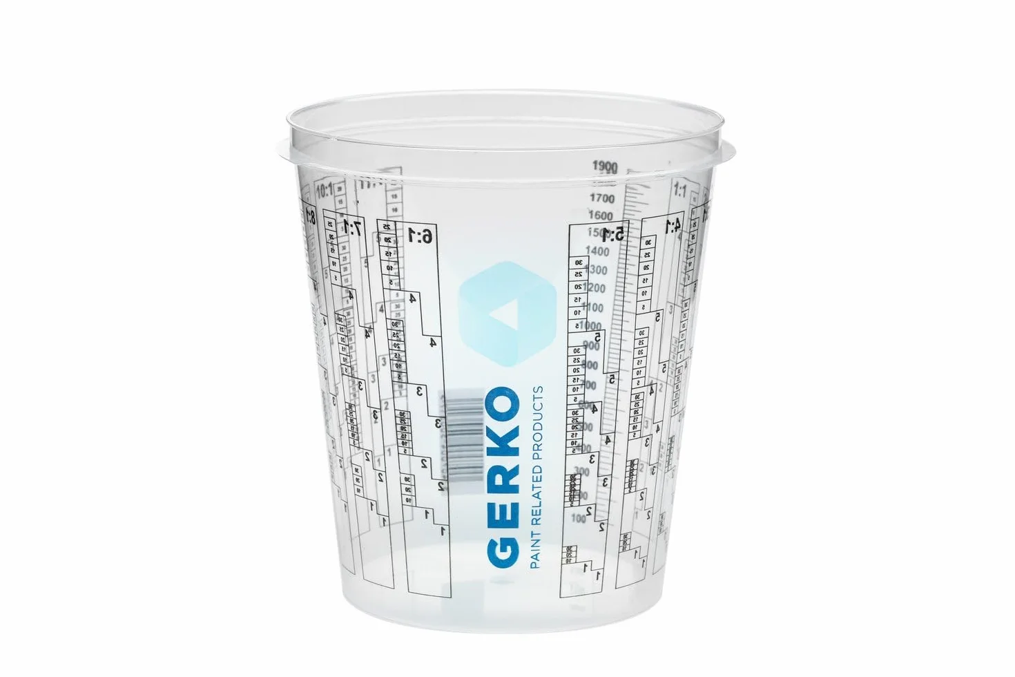 Gerko - Juego de 100 tazas mezcladoras de 1400 ml de capacidad, con escala de medición y proporciones de mezcla