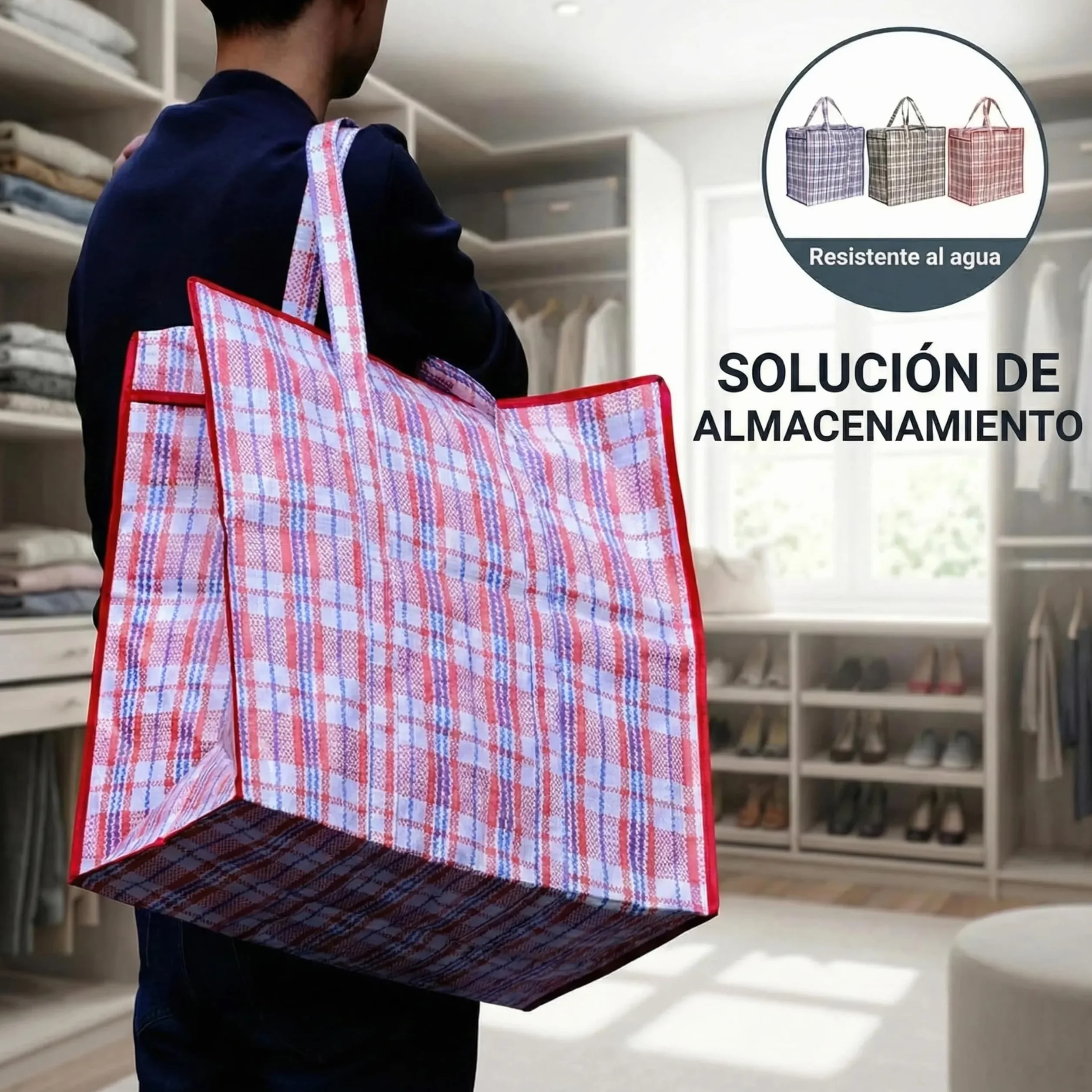 Josephine Osthoff bolsas almacenaje ropa 75L 20kg pack de 6 resistentes al agua