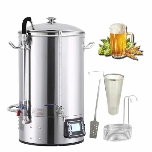 Sistema eléctrico de elaboración de cerveza, kit de elaboración casera con control LCD y Turbo Chill para hacer cerveza artesanal, olla de cerveza de 40 L/50 L/70 L
