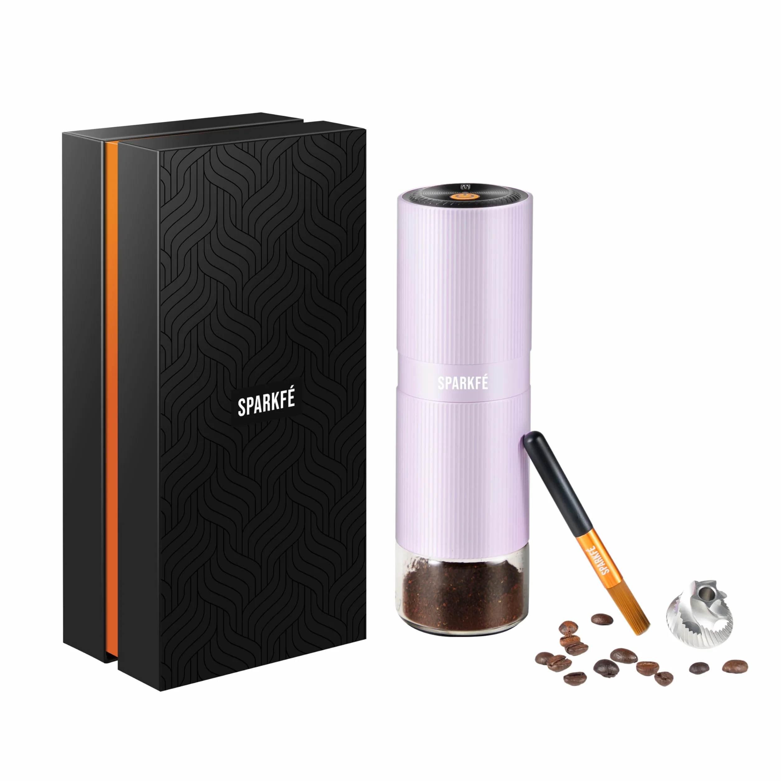 Molinillo de café eléctrico portátil, molinillo de mano recargable con rebaba cónica de acero inoxidable, ajustes de molienda ajustables, para espresso, moka, vertido, prensa francesa, infusión fría