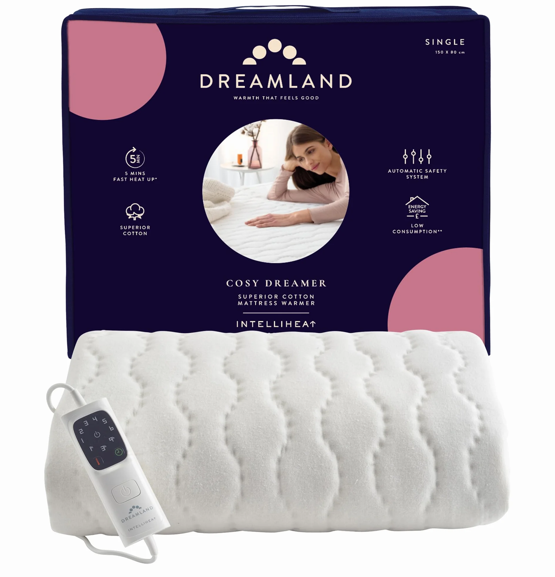 Dreamland COSY DREAMER SUPERIOR ALGODÓN MATRAS CALIENTE SOLO 150X80 CM