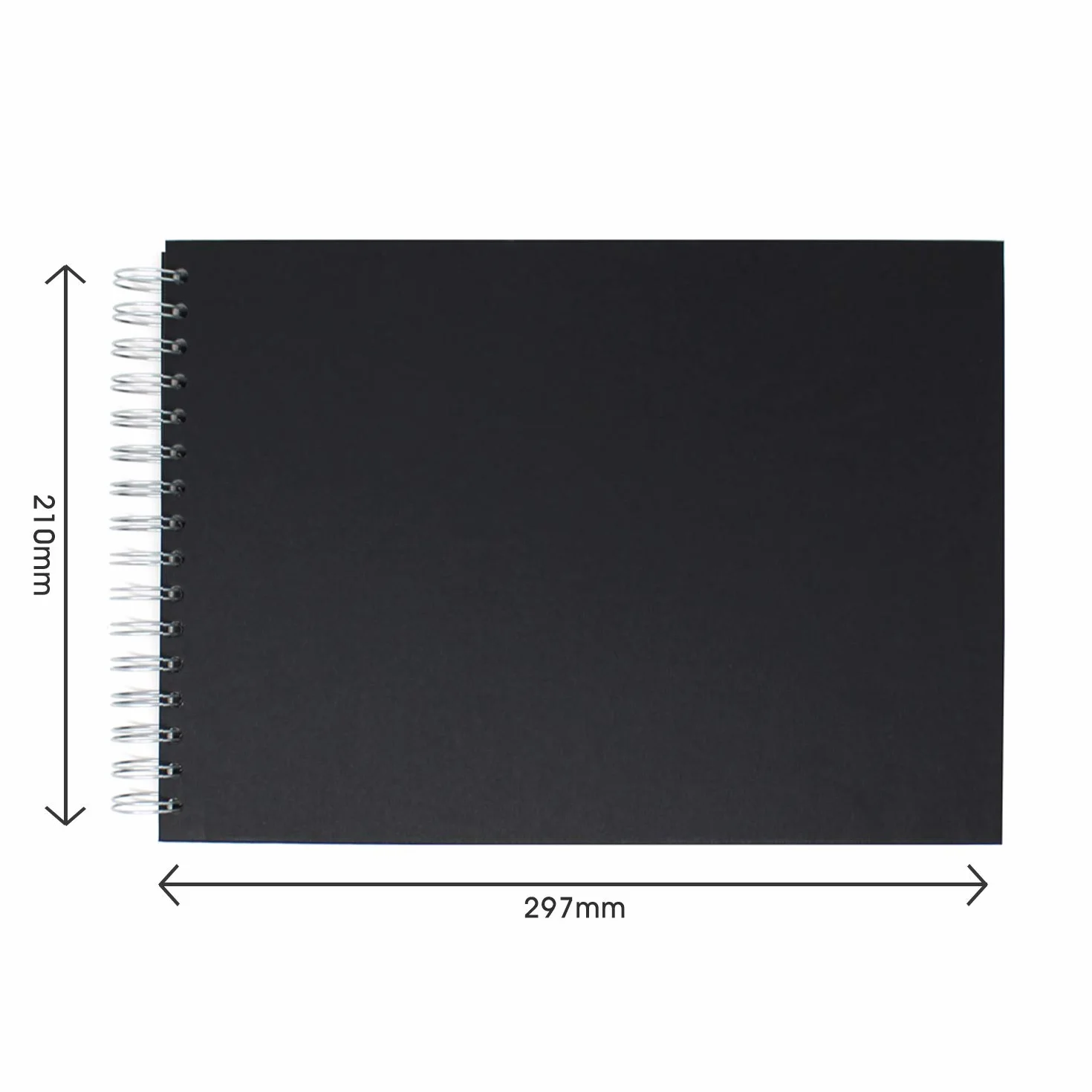 Artway Studio Cuaderno de dibujo A4 espiral apaisado 96 caras 170 gsm tapa dura negro