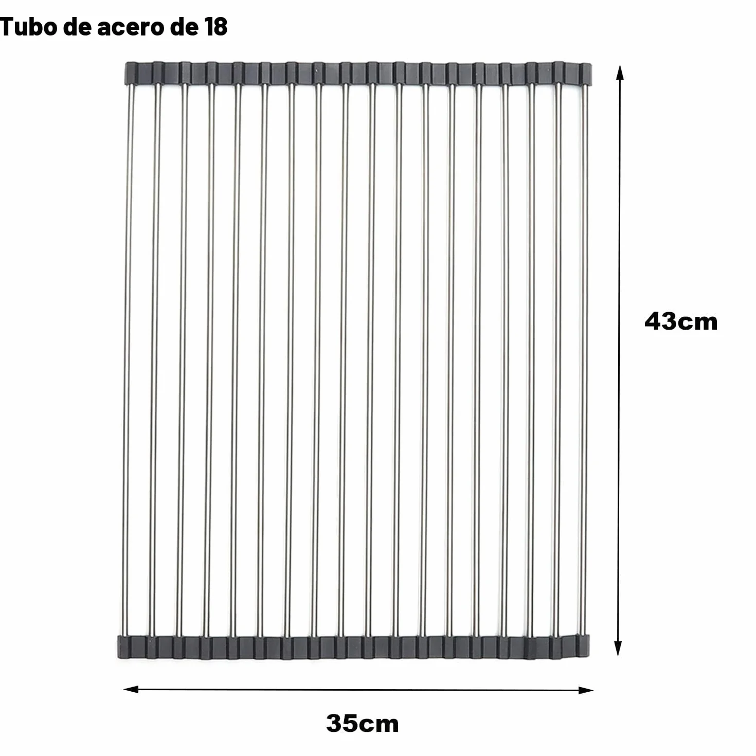 Escurreplatos Plegable y Extraíble ViWaVee, Escurridor de Platos sobre el Fregadero, Rejilla de Goteo, Negro 43x35