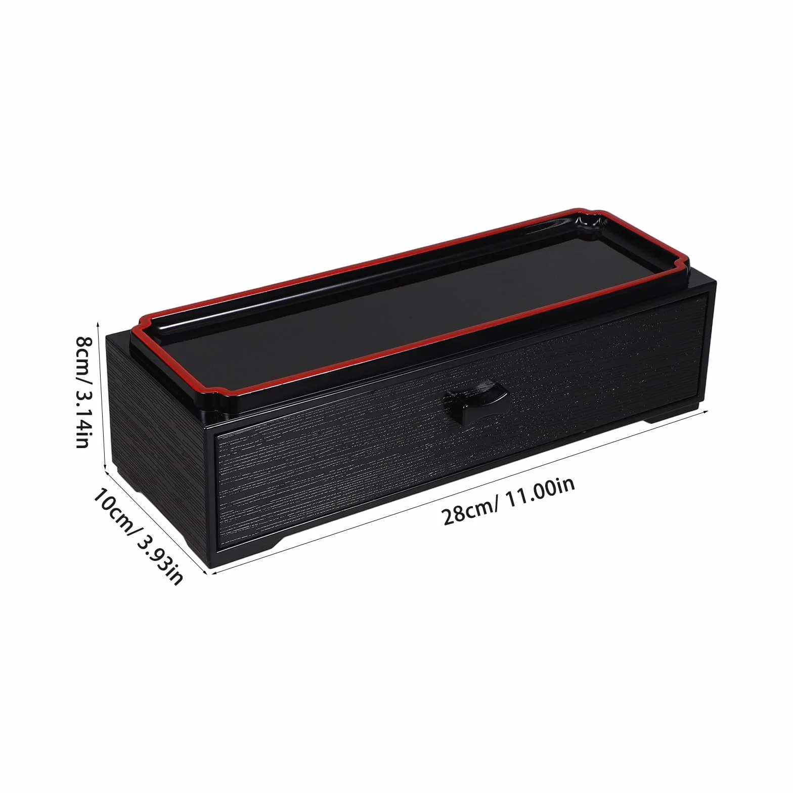 Operitacx Caja Organizadora para Palillos y Cubiertos de Madera Negra Diseño Japonés, Extraíble y Portátil, Contenedor para Almacenamiento Higiénico en Cocina, 1 Unidad