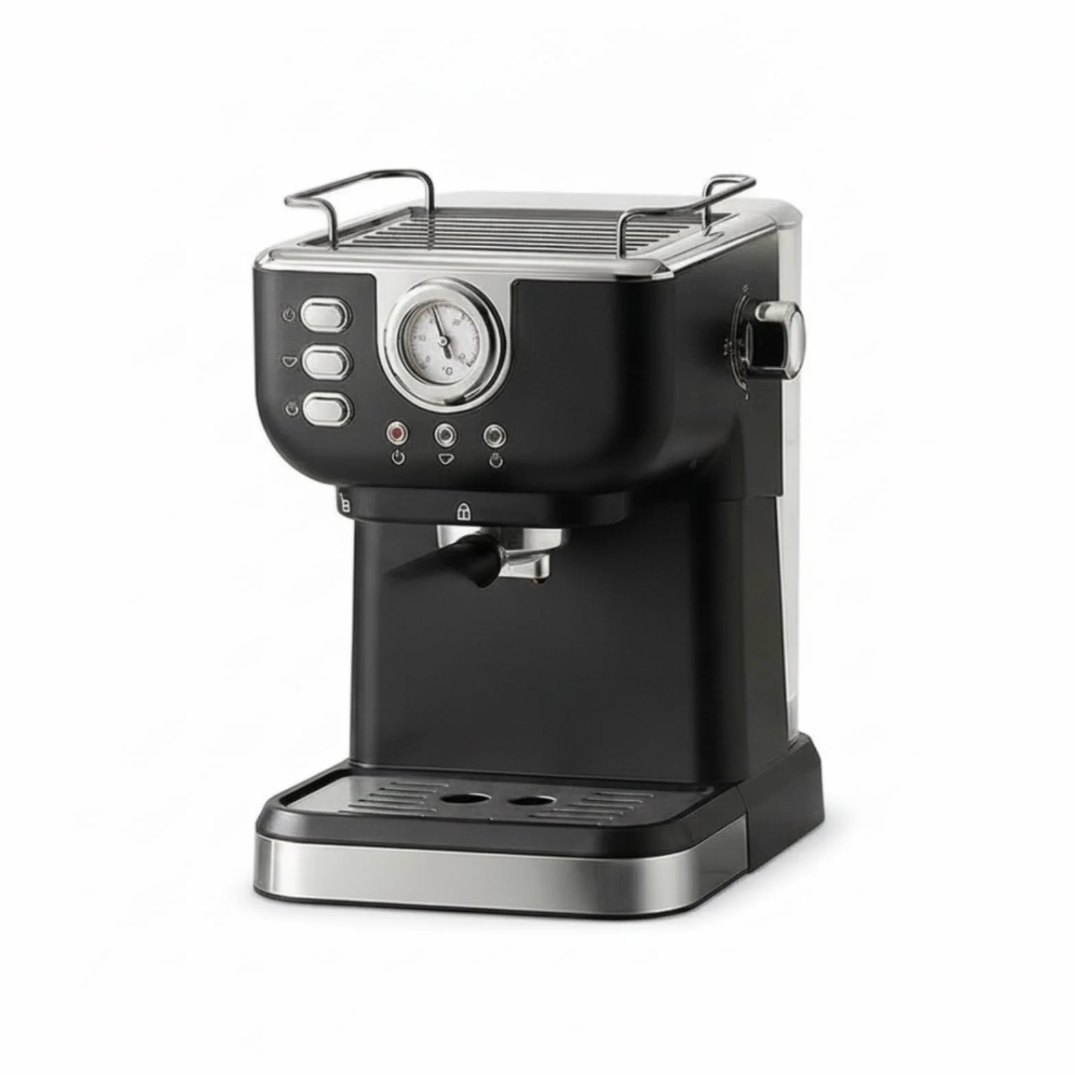 Cafetera Espresso Máquina Cafetera Espresso Cafetera Semiautomática Cafetera Latte con Vaporizador de Leche y Calienta, Negro, CM3120 Estándar Europeo Negro