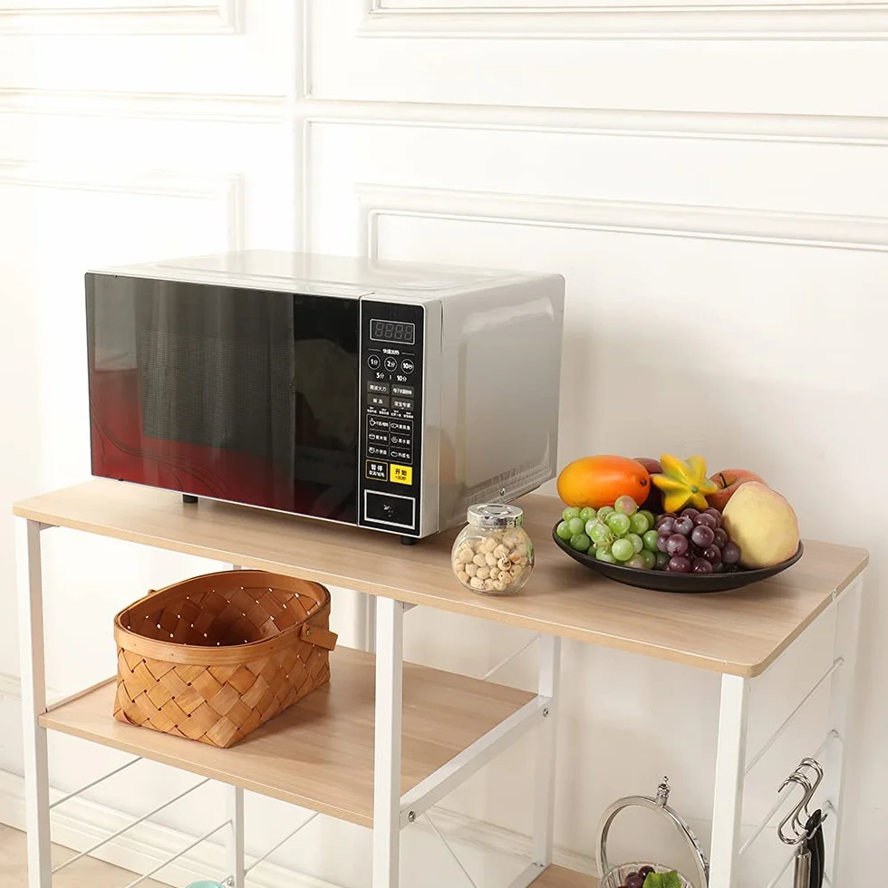 SogesHome Estante de Almacenamiento para Isla de Cocina, Horno, Armario de Cocina, Estante Organizador de estación de Trabajo, 90 x 40 x 83 cm