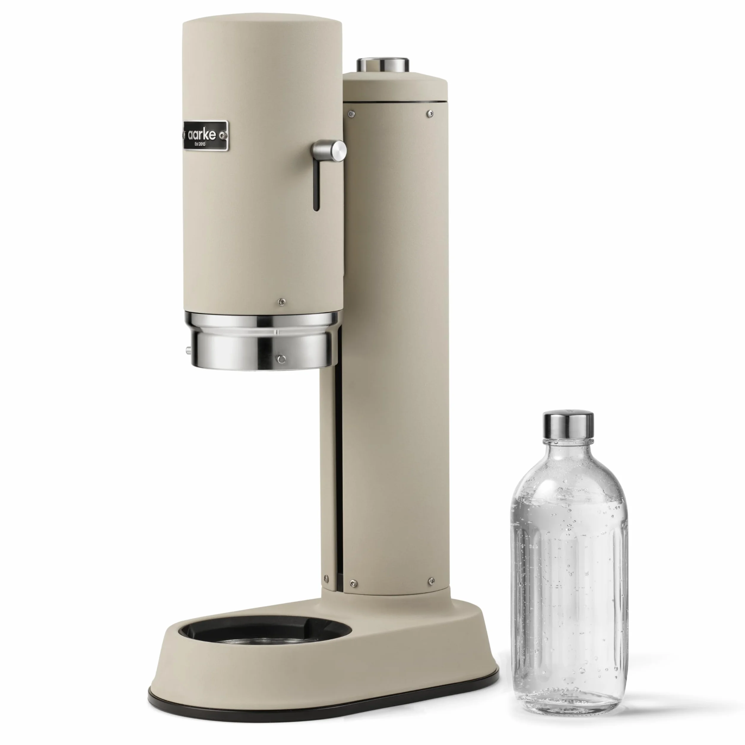 Aarke Carbonator Pro - Pulverizador de agua con botella de cristal, acabado en arena + cilindro de CO2 AARKE 60L, 100% renovable
