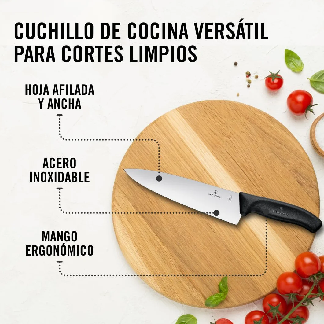 Victorinox 6.8063.20B Swiss Classic - Cuchillo para tallar (20 cm), color negro