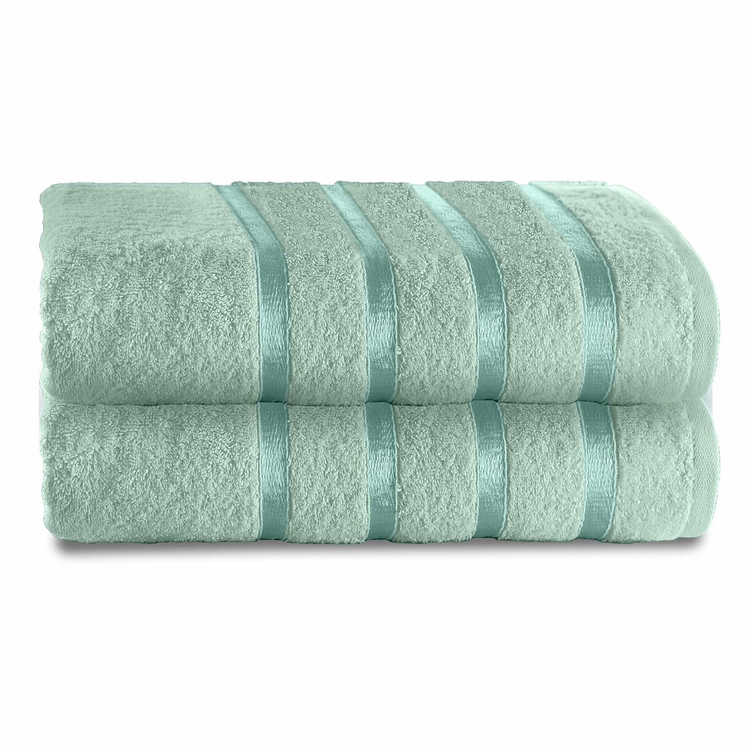 GC GAVENO CAVAILIA Juego de 2 Toallas de baño Jumbo de algodón Egipcio, Secado rápido, Extra Grandes, Juego de Toallas de baño de 500 g/m², Color Verde Saga