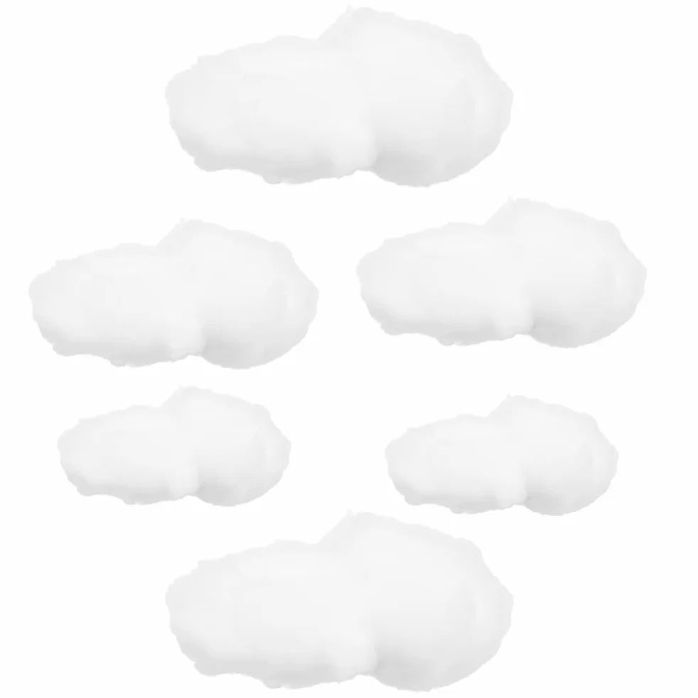 HOMSFOU Decoraciones de nubes artificiales para techo, 6 piezas, algodón simulado, 5,91 pulgadas